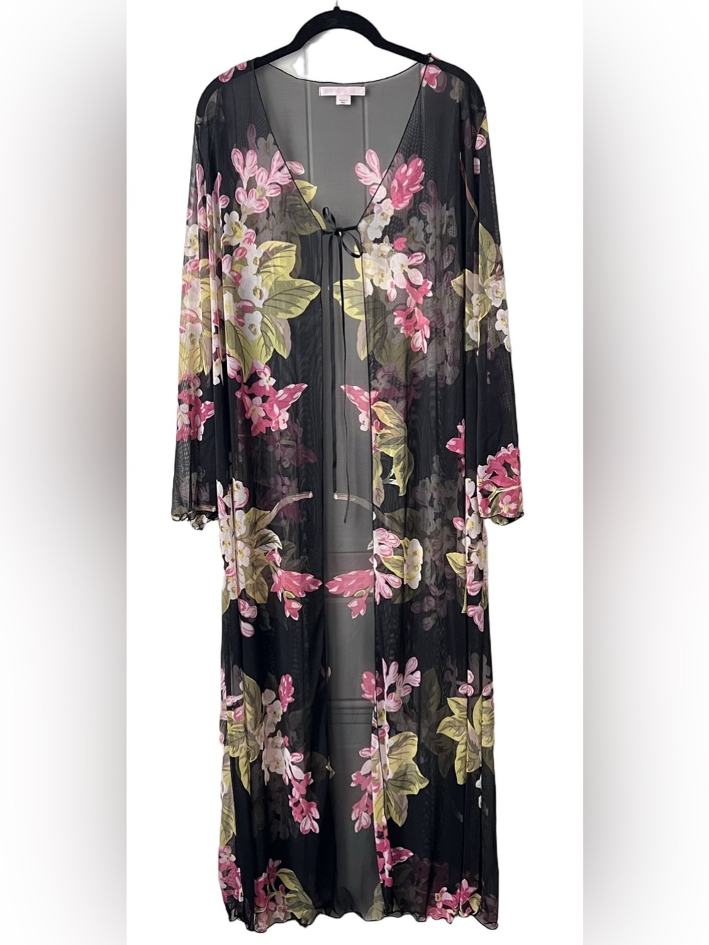 Victoria’s Secret Sheer Floral Maxi Duster Robe Cover Up M/L